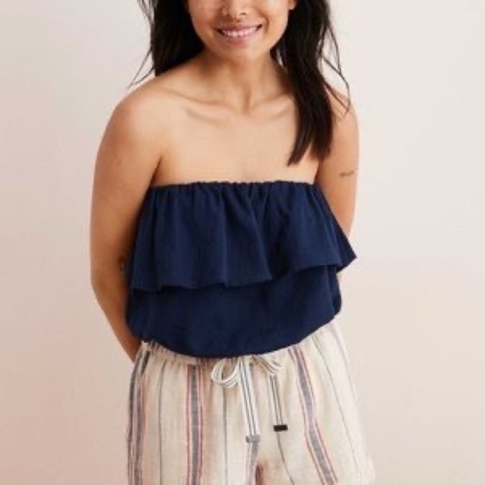 Aerie blue layered sleeveless crop top